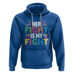 Autism Support Hoodie Her Fight is My Fight Warriors Jigsaw Fighters Puzzle Ribbon TS01 Royal Blue Printyourwear