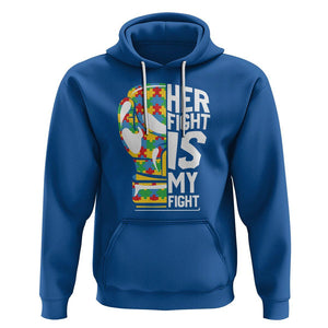 Autism Support Hoodie Her Fight is My Fight Warriors Jigsaw Puzzle Boxing Glove TS01 Royal Blue Printyourwear