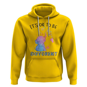 Autism Support Hoodie It's Ok To Be Different Cute Watercolor Elephant TS01 Daisy Printyourwear