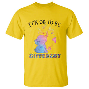 Autism Support T Shirt It's Ok To Be Different Cute Watercolor Elephant TS01 Daisy Printyourwear