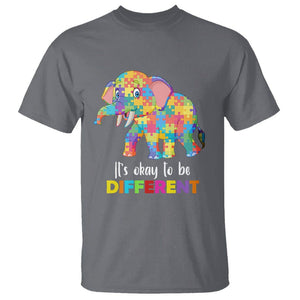 Autism T Shirt It's Okay To Be Different Elephant TS01 Charcoal Printyourwear