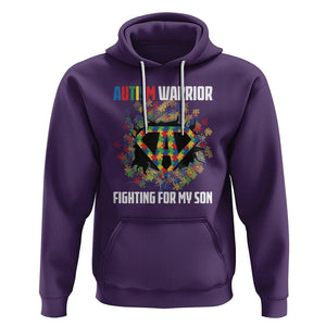 Autism Warrior Fighting For My Son Mom Dad Parents Hoodie TS09 Purple Printyourwear