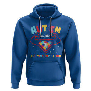 Autism Warrior Superhero Fighting For My Son Mom Dad Parents Hoodie TS09 Royal Blue Printyourwear