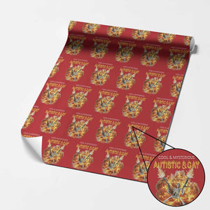 Autistic And Gay Skeleton Explosion Wrapping Paper Roll TS10 Red Print Your Wear