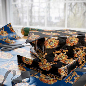 Autistic And Gay Skeleton Explosion Wrapping Paper Roll TS10 Black Print Your Wear