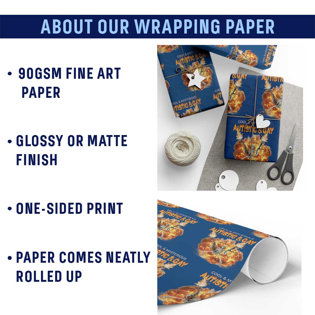 Autistic And Gay Skeleton Explosion Wrapping Paper Roll TS10 Print Your Wear