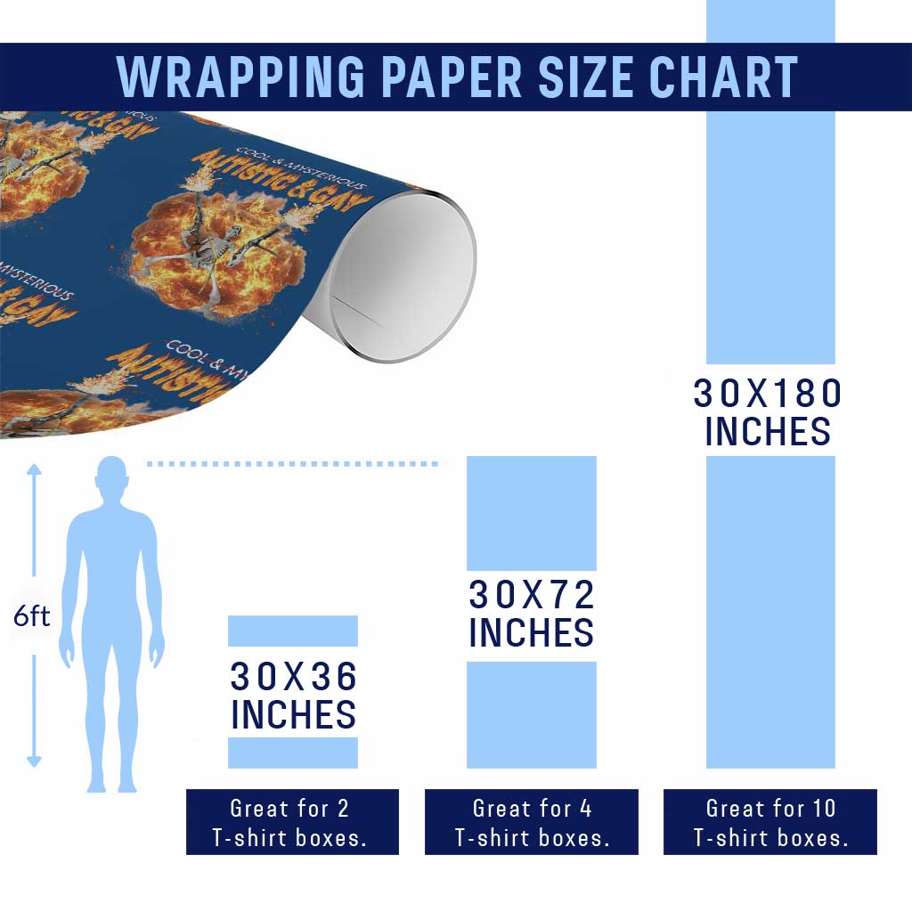 Autistic And Gay Skeleton Explosion Wrapping Paper Roll TS10 Print Your Wear