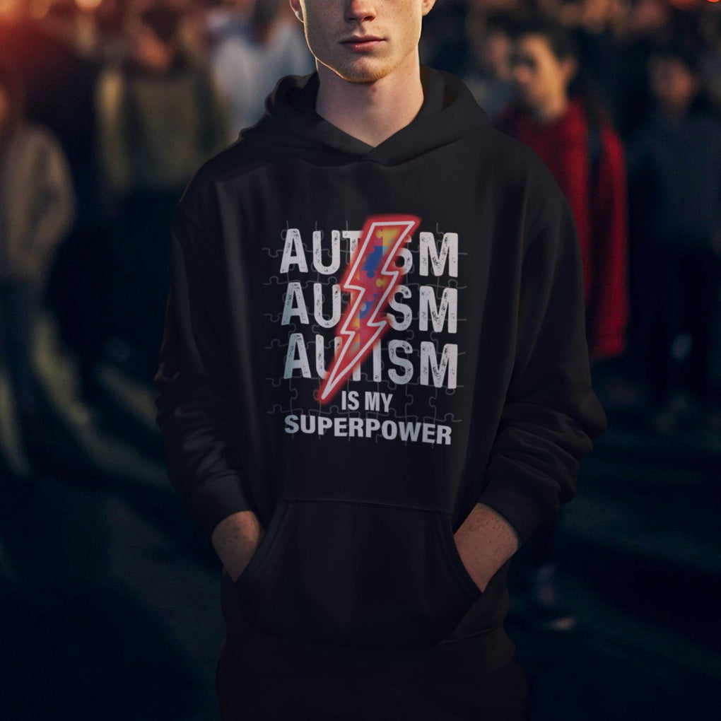 Autistic Hoodie Autism Is My Super Power Brain Superhero TS09 Printyourwear