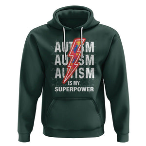 Autistic Hoodie Autism Is My Super Power Brain Superhero TS09 Dark Forest Green Printyourwear