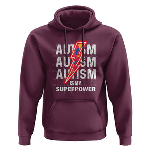 Autistic Hoodie Autism Is My Super Power Brain Superhero TS09 Maroon Printyourwear