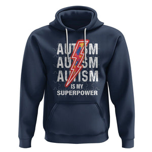 Autistic Hoodie Autism Is My Super Power Brain Superhero TS09 Navy Printyourwear