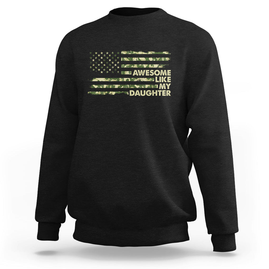 Awesome Like My Daughter Parents' Day Camo American Flag Sweatshirt TS02 Dark Heather Printyourwear