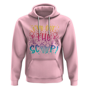 Baby Announcement Hoodie I've Got The Scoop Ice Cream Blue Pink Gender Reveal Baby Shower TS02 Light Pink Printyourwear