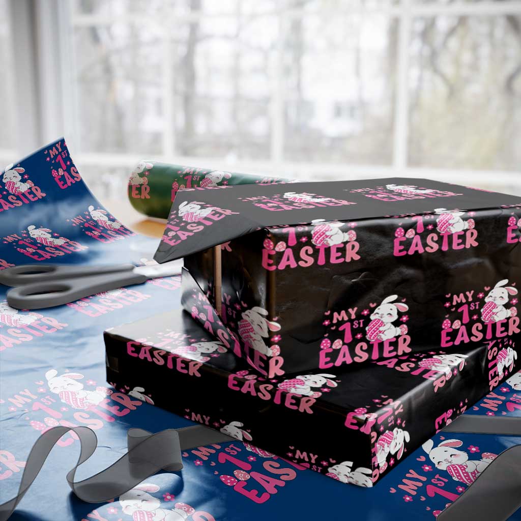 Baby First Easter Wrapping Paper Roll Cute Newborn Gift Bunny Rabbit TS10 Black Print Your Wear