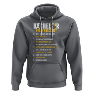 Bachelor Party Hoodie Bachelor Party Checklist Funny TS02 Charcoal Printyourwear