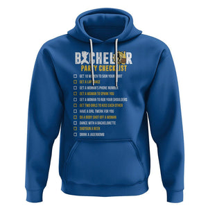 Bachelor Party Hoodie Bachelor Party Checklist Funny TS02 Royal Blue Printyourwear