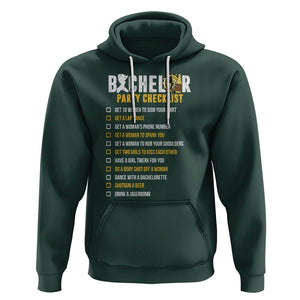 Bachelor Party Hoodie Bachelor Party Checklist Funny TS02 Dark Forest Green Printyourwear