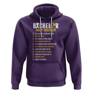 Bachelor Party Hoodie Bachelor Party Checklist Funny TS02 Purple Printyourwear