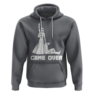 Bachelor Party Hoodie Game Over TS02 Charcoal Printyourwear