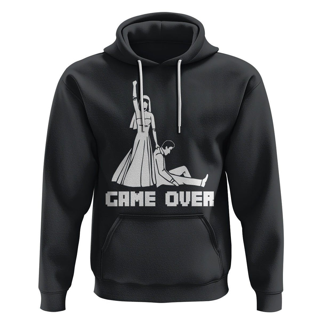 Bachelor Party Hoodie Game Over TS02 Black Printyourwear