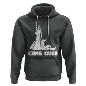 Bachelor Party Hoodie Game Over TS02 Dark Heather Printyourwear