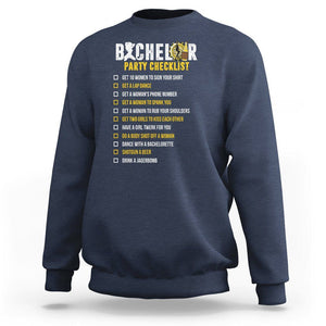 Bachelor Party Sweatshirt Bachelor Party Checklist Funny TS02 Navy Printyourwear