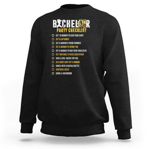 Bachelor Party Sweatshirt Bachelor Party Checklist Funny TS02 Black Printyourwear