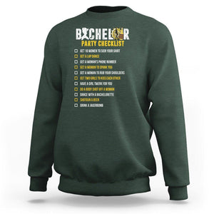 Bachelor Party Sweatshirt Bachelor Party Checklist Funny TS02 Dark Forest Green Printyourwear