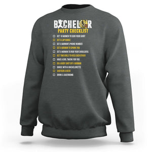 Bachelor Party Sweatshirt Bachelor Party Checklist Funny TS02 Dark Heather Printyourwear