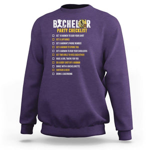 Bachelor Party Sweatshirt Bachelor Party Checklist Funny TS02 Purple Printyourwear