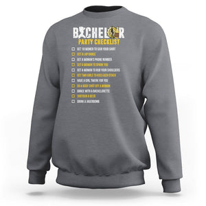 Bachelor Party Sweatshirt Bachelor Party Checklist Funny TS02 Charcoal Printyourwear