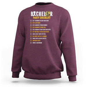 Bachelor Party Sweatshirt Bachelor Party Checklist Funny TS02 Maroon Printyourwear