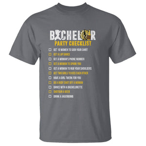 Bachelor Party T Shirt Bachelor Party Checklist Funny TS02 Charcoal Printyourwear