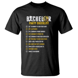 Bachelor Party T Shirt Bachelor Party Checklist Funny TS02 Black Printyourwear