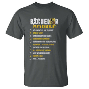 Bachelor Party T Shirt Bachelor Party Checklist Funny TS02 Dark Heather Printyourwear