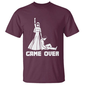 Bachelor Party T Shirt Game Over TS02 Maroon Printyourwear