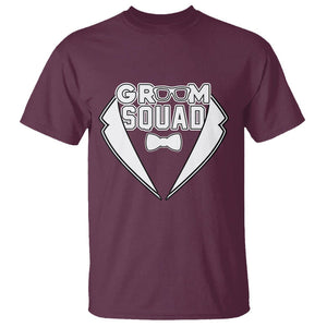 Bachelor Party T Shirt Groom Squad TS02 Maroon Printyourwear