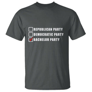 Bachelor Party T Shirt Not Republican Party Or Democratic Party It's Bachelor Party TS02 Dark Heather Printyourwear