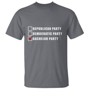 Bachelor Party T Shirt Not Republican Party Or Democratic Party It's Bachelor Party TS02 Charcoal Printyourwear