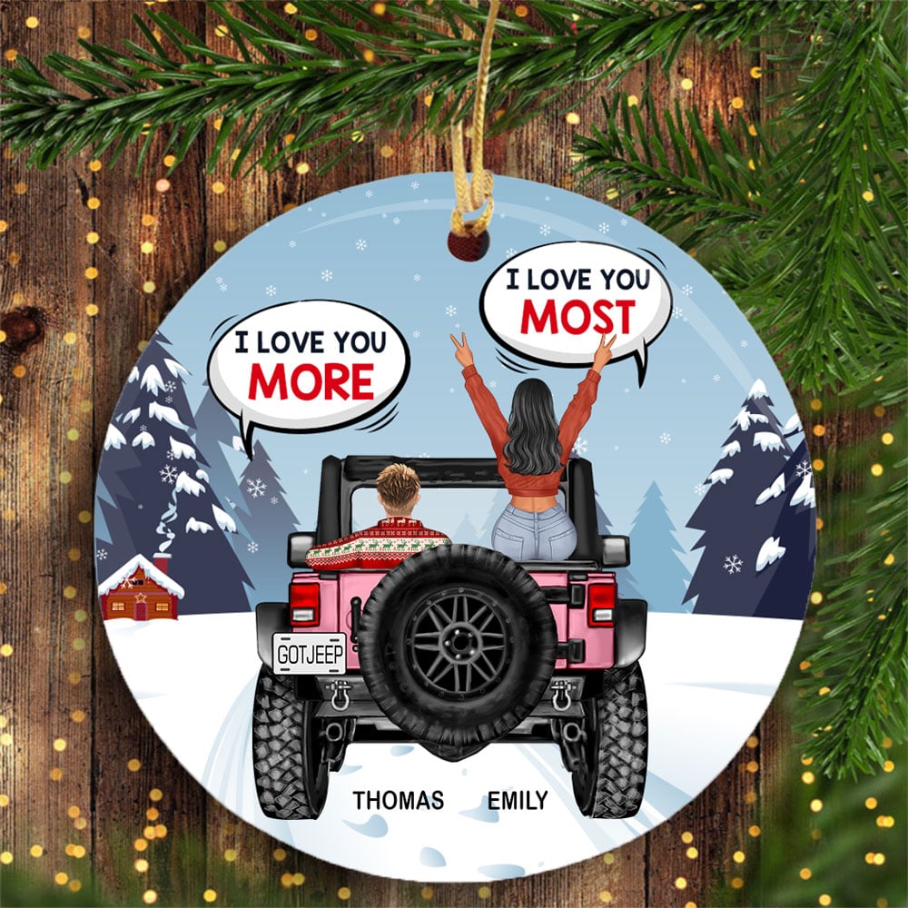 Personalized JP Christmas Ornaments I Love You More I Love You Most, Gift for JP Couple CTM Ornament Custom - Printyourwear