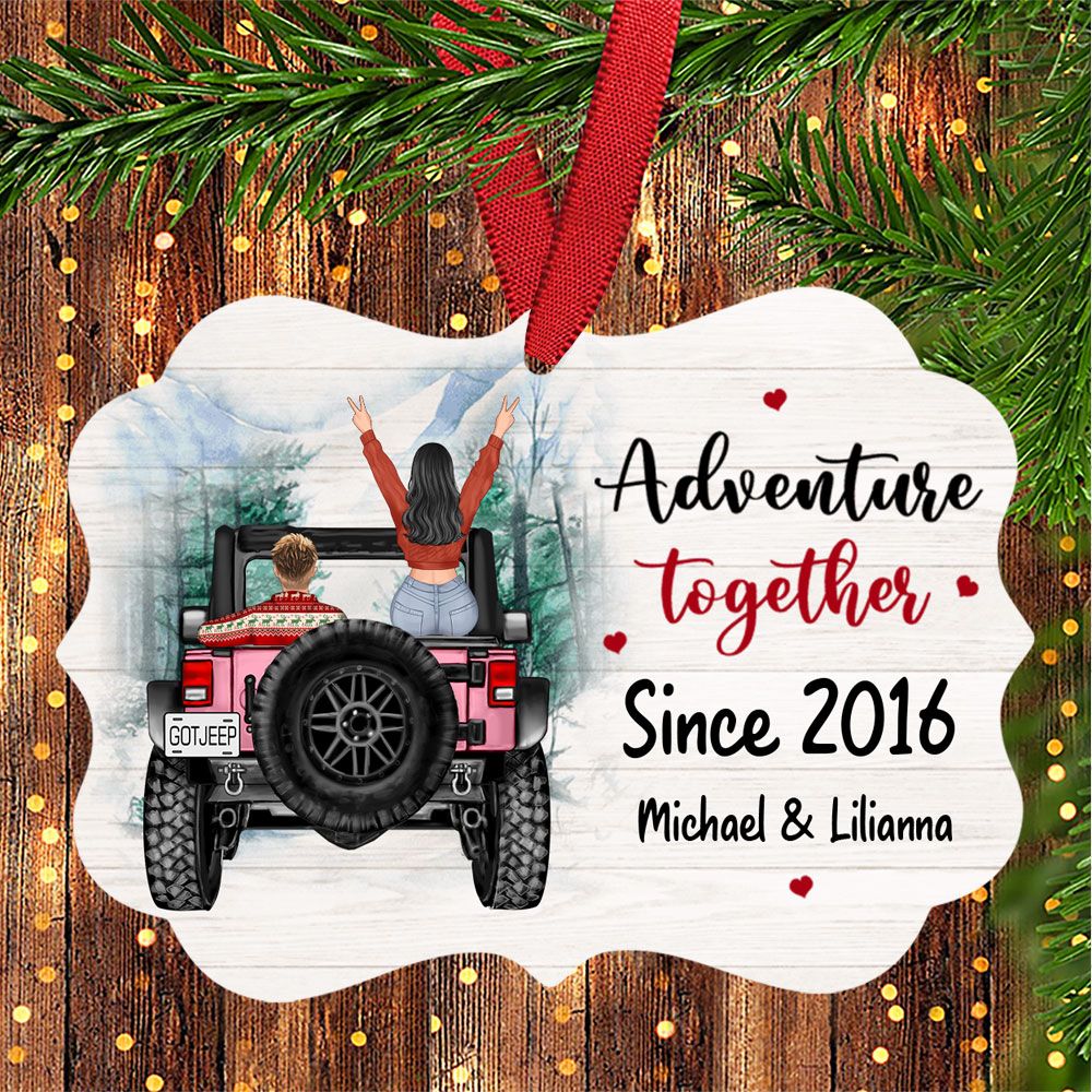 Personalized Jeep Christmas Ornaments Adventure Together, Gift For Jeep