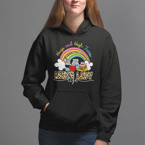 Back School Hugs & High Fives Lunch Lady Life Appreciation Hoodie TS02 Black Printyourwear