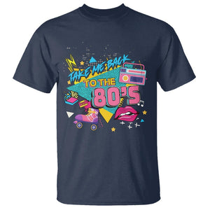 Back To 80s T Shirt Retro Vintage 80's Eighties Costume Party TS11 Navy Print Your Wear