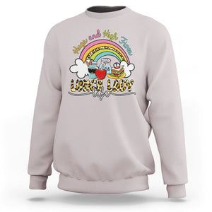 Back To School Hugs & High Fives Lunch Lady Life Appreciation Sweatshirt TS02 Ice Gray Printyourwear