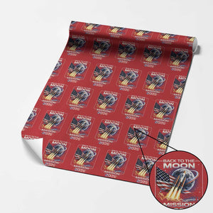 Back To The Moon Mission 2026 Wrapping Paper Roll Rocket Launch Moon Space Program TS11 Red Print Your Wear