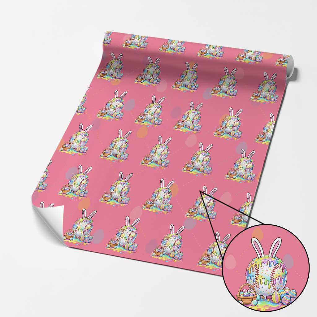 Baseball Easter Drip Ice Cream Sprinkles Egg Gift Wrapping Paper Roll TS14 Pink Print Your Wear