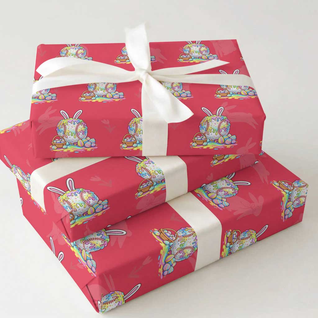 Baseball Easter Drip Ice Cream Sprinkles Egg Gift Wrapping Paper Roll TS14 Red Print Your Wear