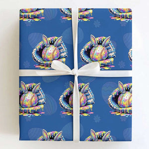 Baseball Easter Wrapping Paper Roll Drip Ice Cream Sprinkles Baseball Glove TS14 Royal Blue Print Your Wear