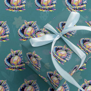 Baseball Easter Wrapping Paper Roll Drip Ice Cream Sprinkles Baseball Glove TS14 Teal Print Your Wear
