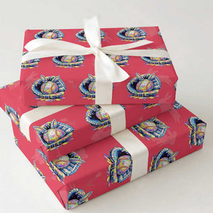 Baseball Easter Wrapping Paper Roll Drip Ice Cream Sprinkles Baseball Glove TS14 Red Print Your Wear